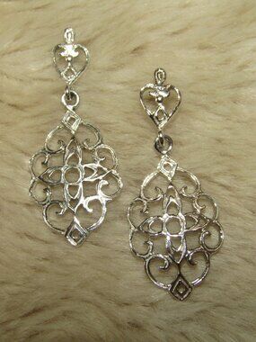 Vintage Sterling Silver Filigree Earrings